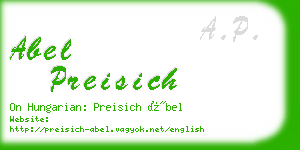 abel preisich business card